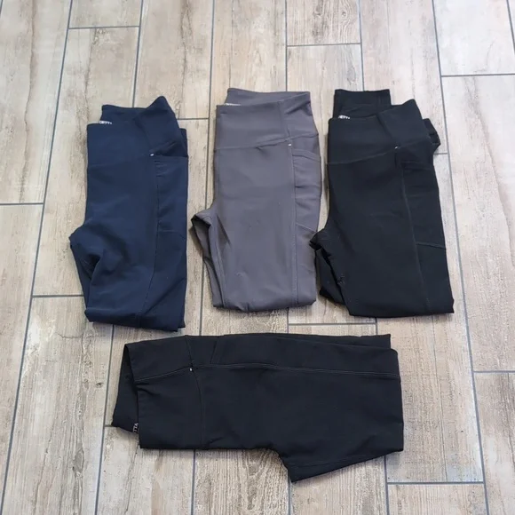 Set of 4 Mondetta Leggings with Pockets and Crisscrossed Detailing - Picture 1 of 10